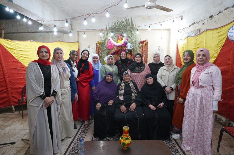 Women taking part in a storytelling gathering in Garawan village, Minufiya