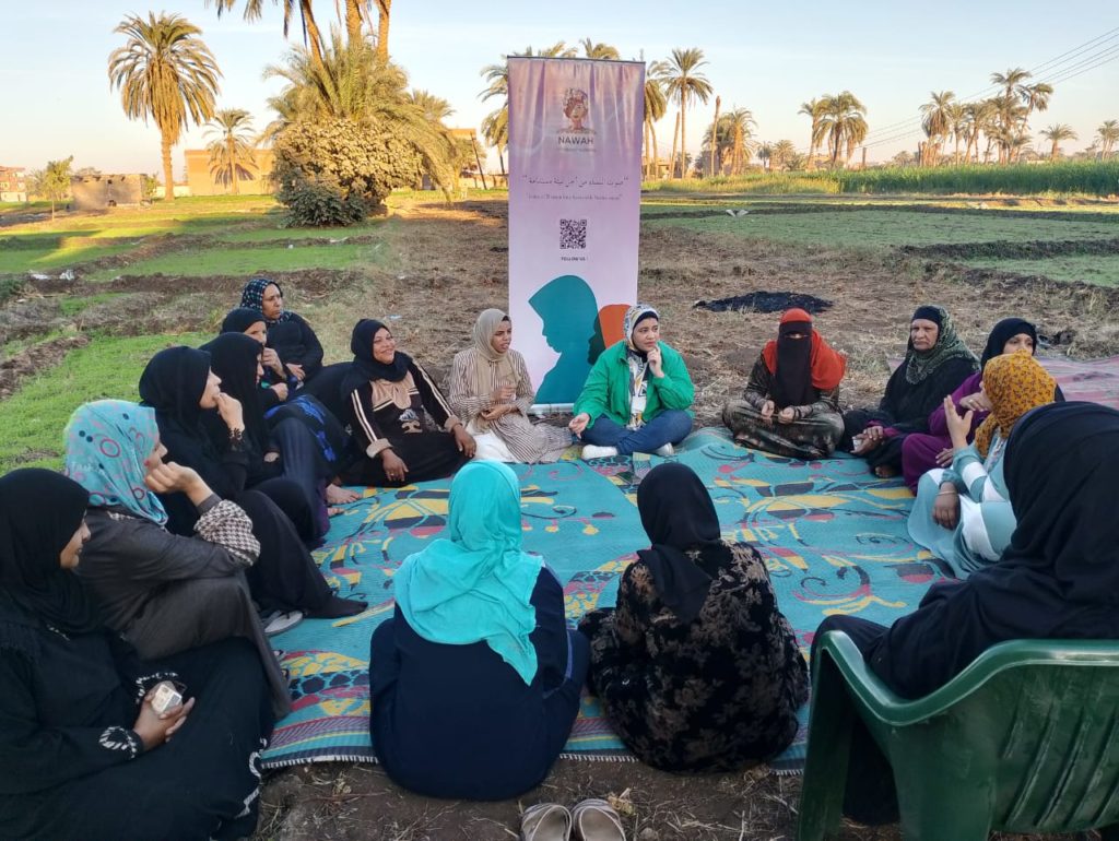 Women farmers in a Nawah Network storytelling circle